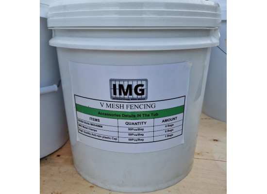 Tub of Accessories for 150m of 1.23m V Mesh Fencing Black